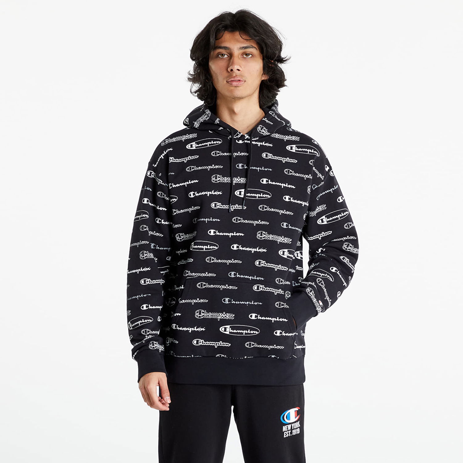 Mikina Champion All-Over Script Logo Čierna | 217259-CHA-KL001, 0