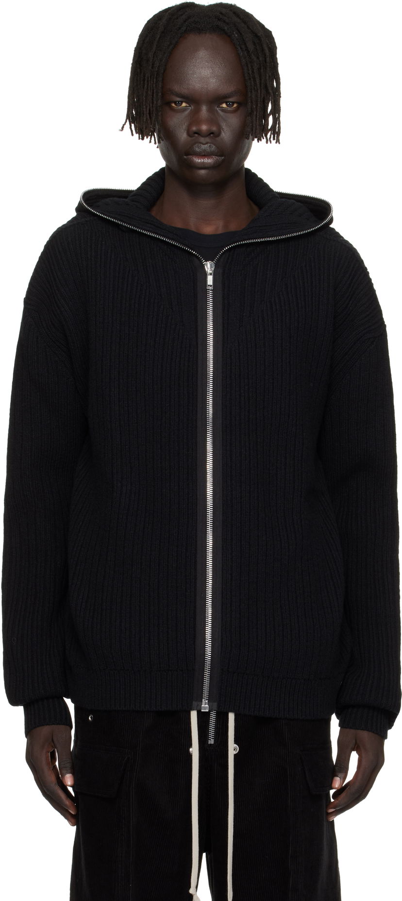 Mikina Rick Owens Rick Owens Concordians Zipped Knit Hoodie Čierna | RU02E1647 KWV