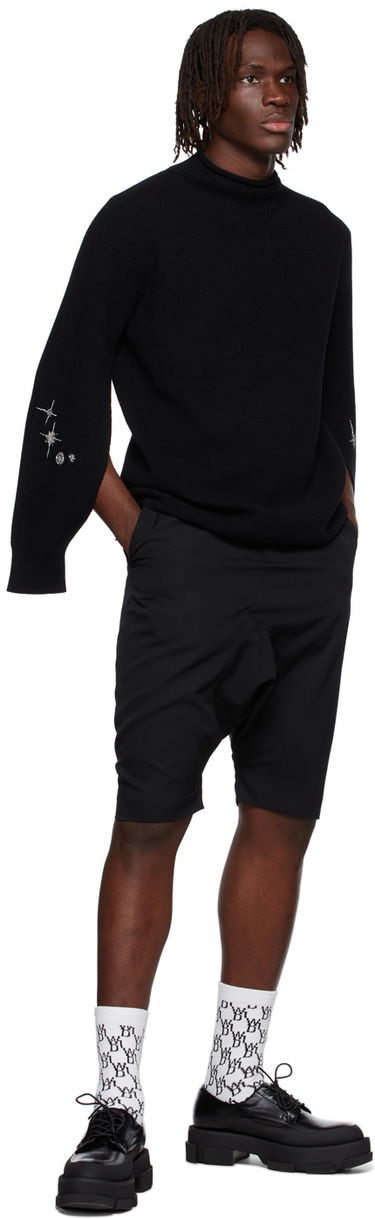 Sveter We11done Cashmere Star Embroidered Turtleneck Sweater Čierna | WD-KT1-22-646-U-BK, 3