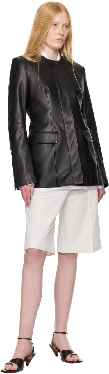 Bunda TOTEME TOTEME Collarless Leather Jacket Čierna | 252-WRO0192-LE0127, 3