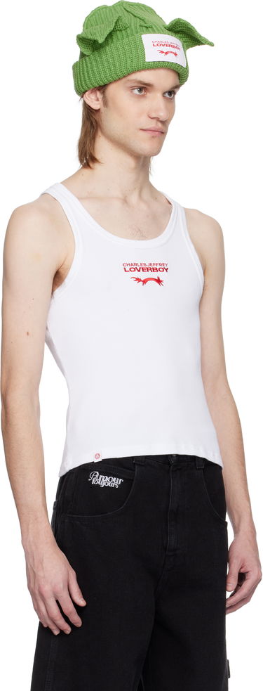 Tielko Charles Jeffrey Loverboy Charles Jeffrey LOVERBOY Logo Ribbed Tank Top Biela | 54080403, 4
