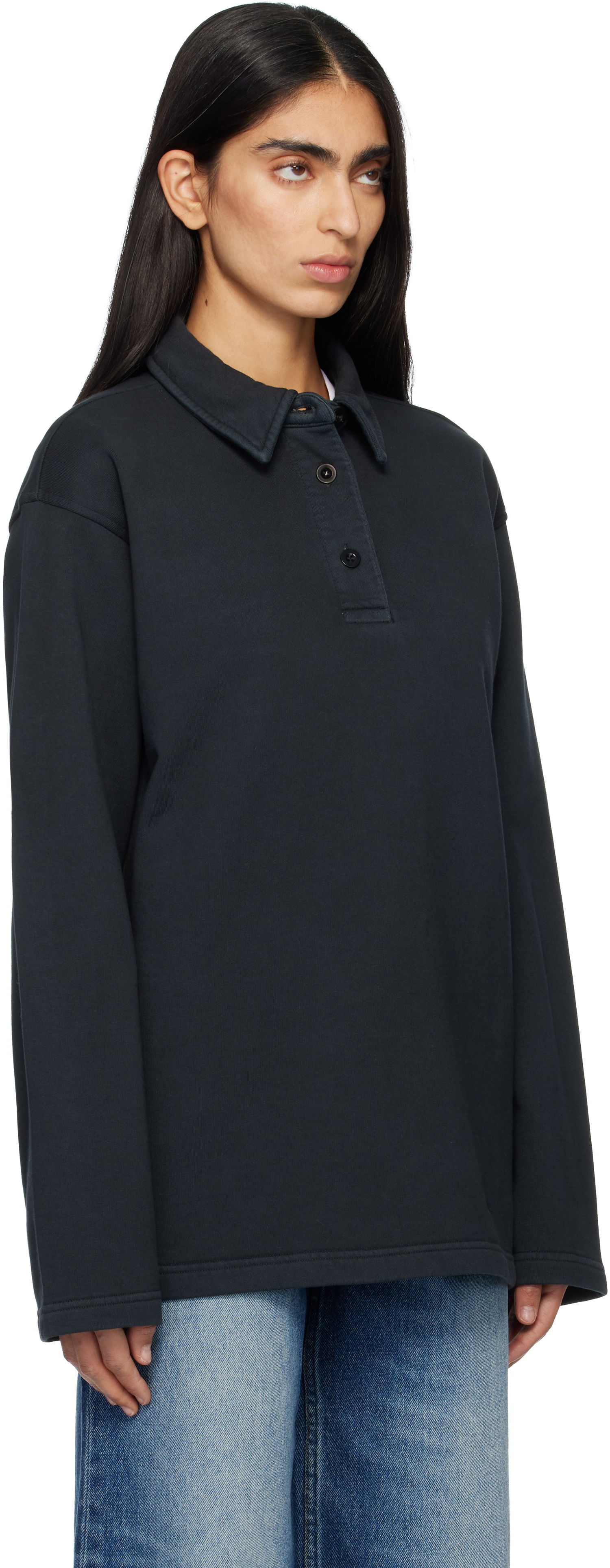 Polo tričko A.P.C. Long-Sleeve Polo Čierna | COHMC-M37002, 1