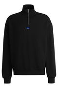HUGO Cotton-Terry Sweatshirt with Zip Closure and Logo