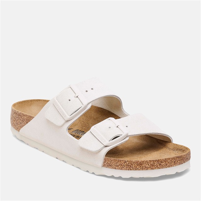 Arizona Slim Fit Suede Double Strap Sandals - Antique White