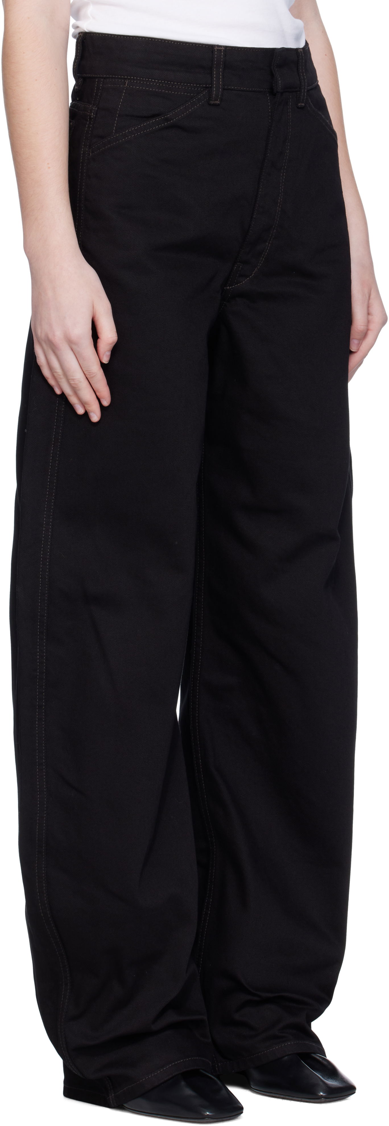 Džínsy LEMAIRE Lemaire High Waisted Curved Jeans Čierna | PA1264 LD1055, 1