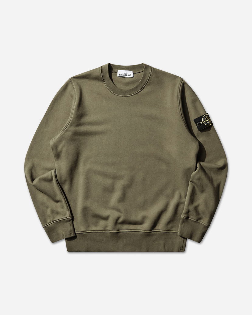 Mikina Stone Island Organic Cotton Fleece Crewneck Sweatshirt Zelené | L1S156100060S0051 V005G