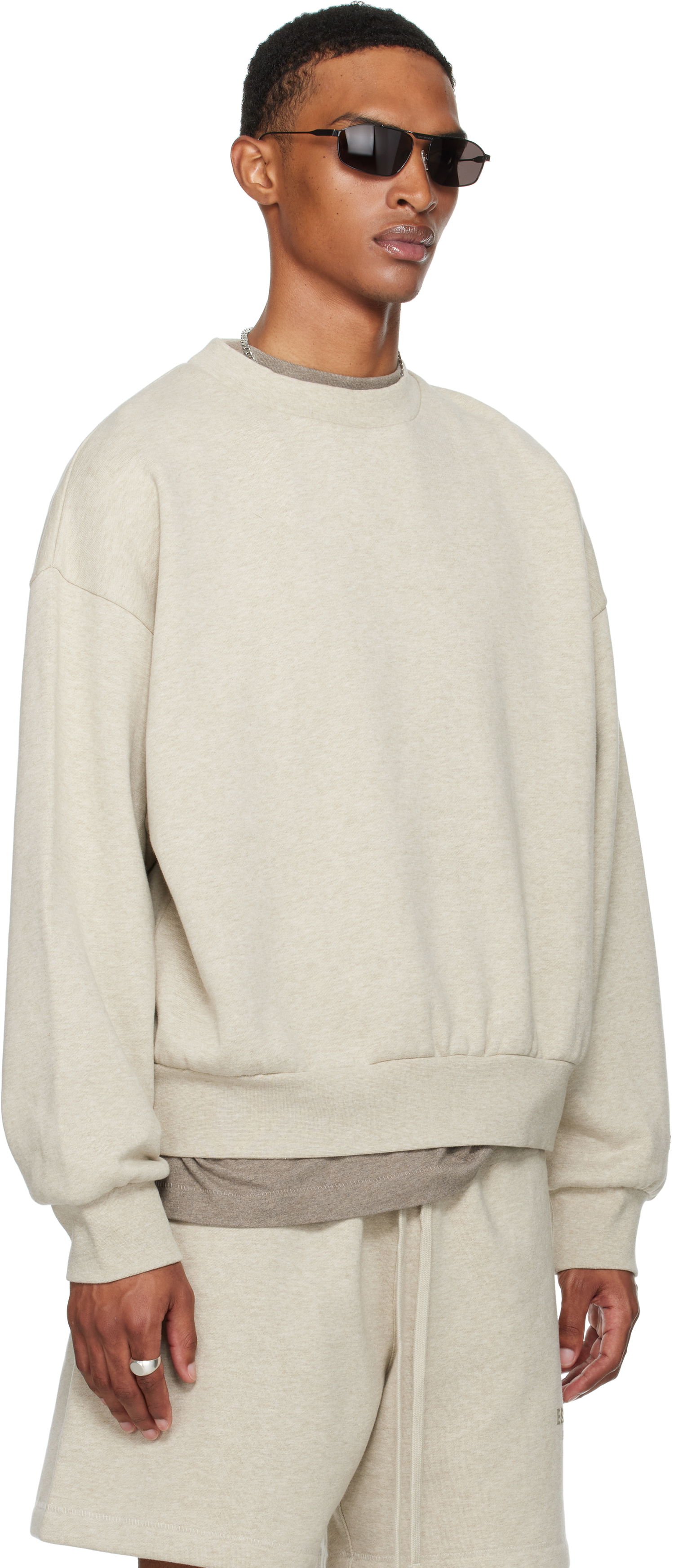 Mikina Fear of God ESSENTIALS Classic Fit Fleece Crewneck Sweatshirt Béžová | 192SP252042F, 1