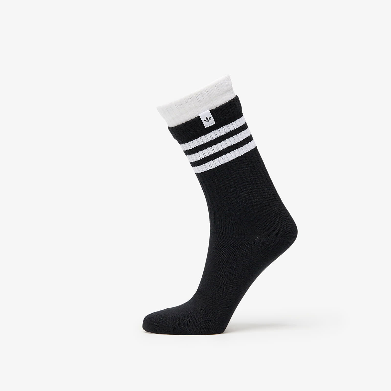 3 Stripes 2 Layer Crew Socks 2-Pack Black/ White