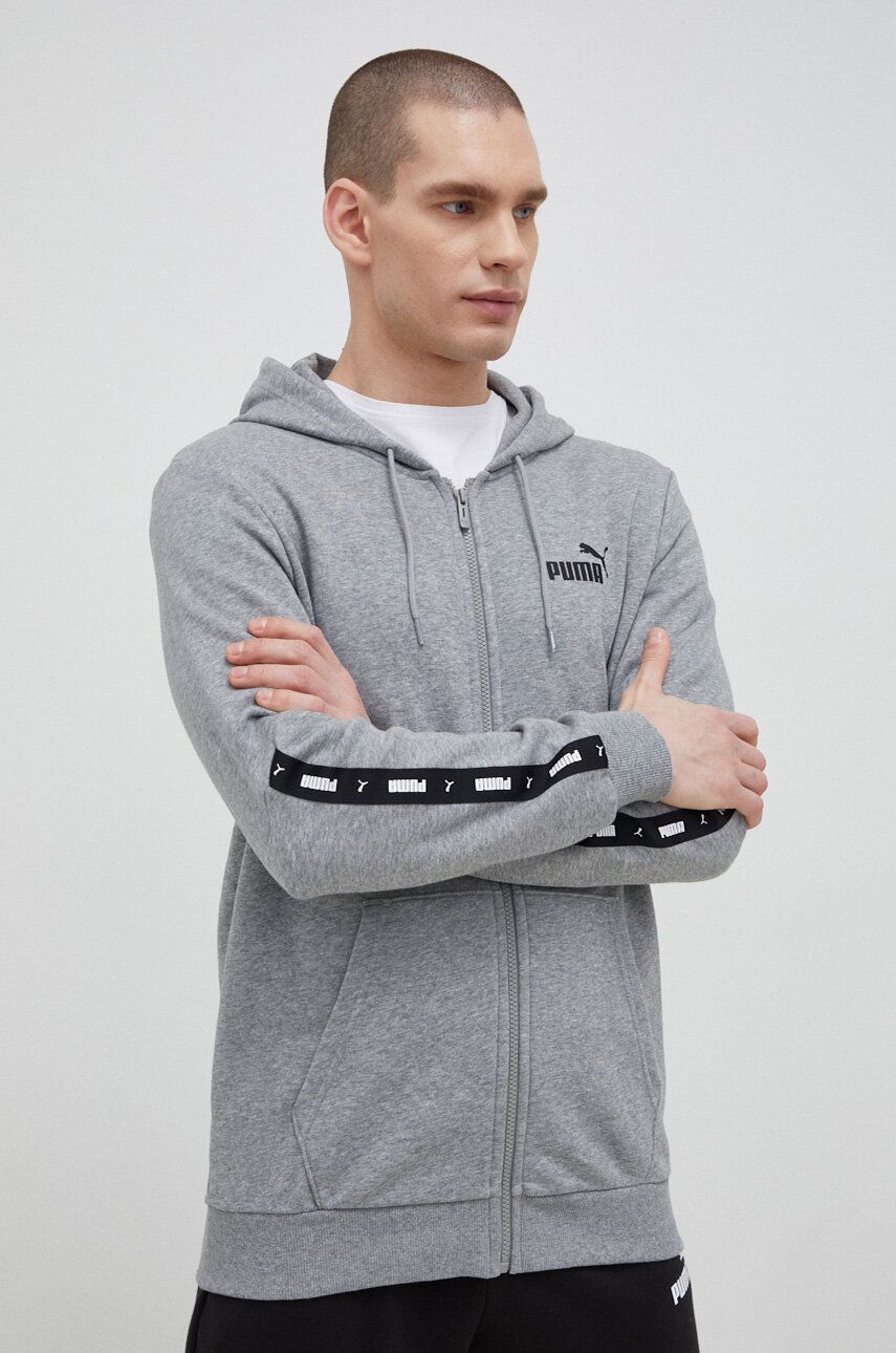 Mikina Puma ESS Tape Full-Zip Hoodie Šedá | 848768, 0