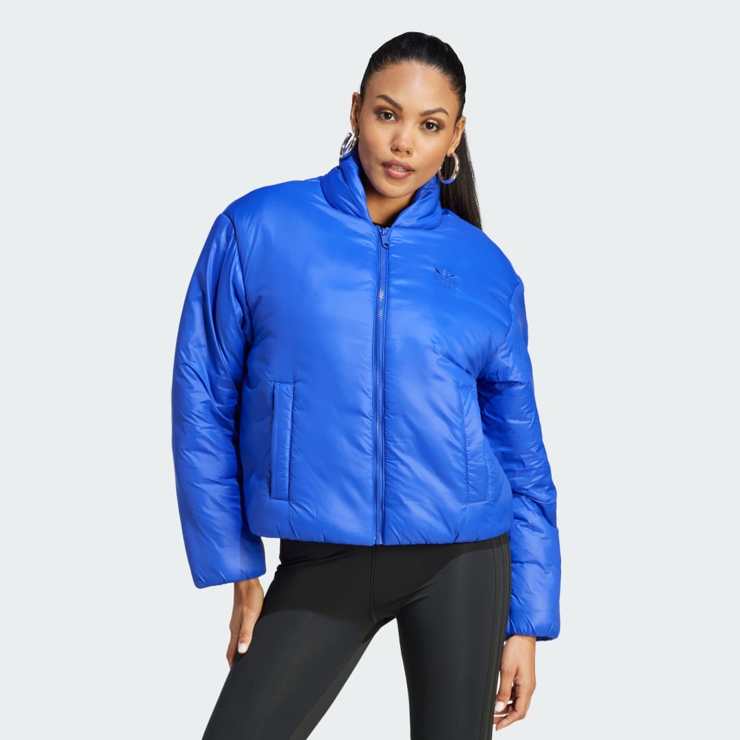Bunda adidas Originals Duvet Big Trefoil Short Modrá | IJ8194, 1