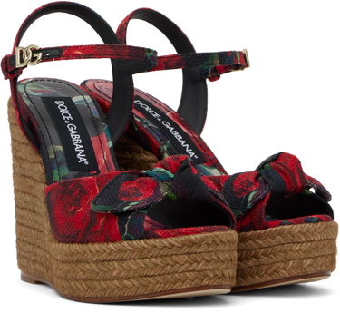 Oblečenie Dolce & Gabbana Dolce&Gabbana Cava MM Lolita Wedge Heeled Sandals Červená | CZ0320 A6514, 3