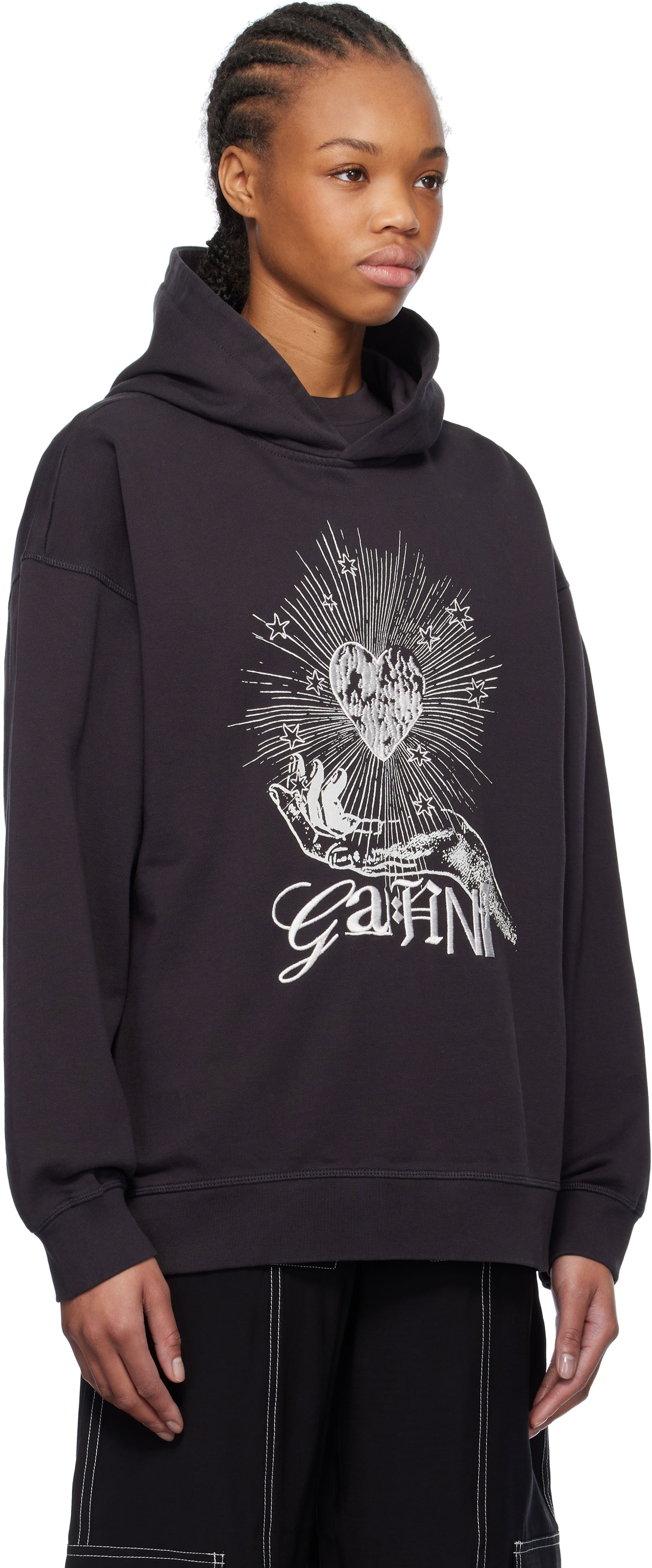 Ganni Isoli Heart Oversized Hoodie