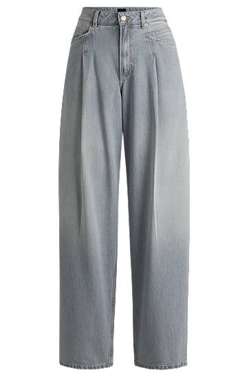 Džínsy BOSS Wide-Leg Pleated Jeans Modrá | 50529959, 0