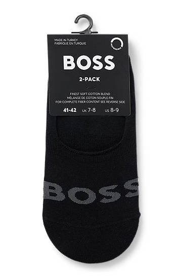 Ponožky BOSS Two-Pack Invisible Cotton Blend Socks Čierna | 50516402, 1