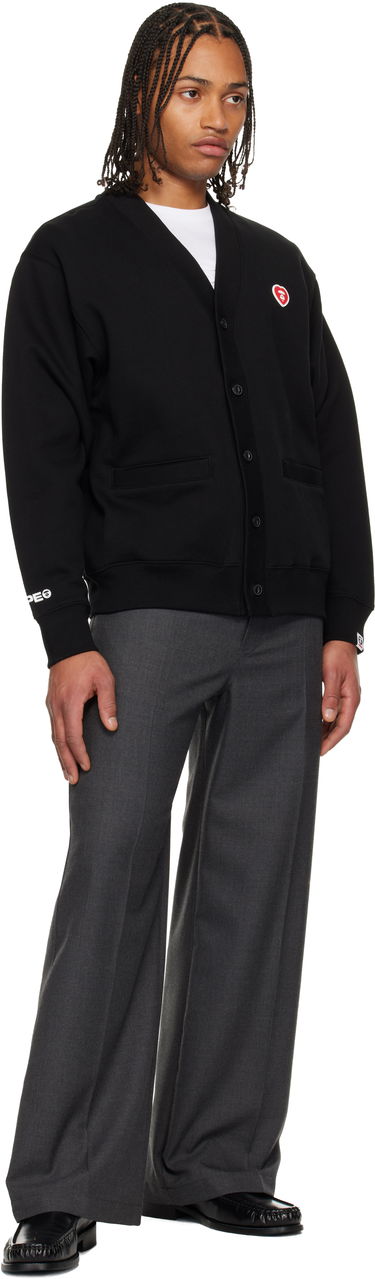 Sveter AAPE by A Bathing Ape 'AAPENOW' Heart Moonface Cardigan Čierna | AAPSWMC353XXPBKX, 3