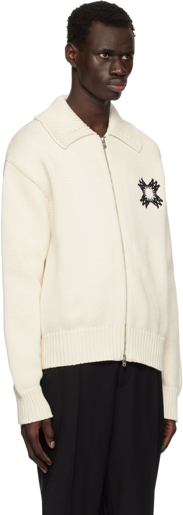 Sveter AMIRI AMIRI 'MA' Quad Zip Cardigan Biela | AMKNCD1061, 1
