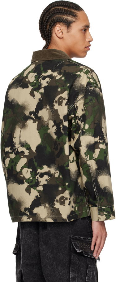 Bunda BAPE A Bathing Ape Map Camo Work Jacket Zelené | 001LJL301001M, 2