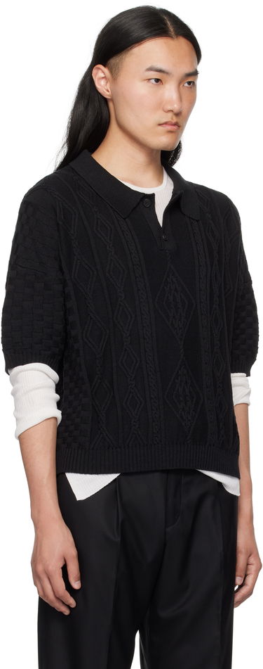 Polo tričko Enfants Riches Déprimés Enfants Riches Déprimés Anthony Cable Knit Polo Čierna | 080-239, 1