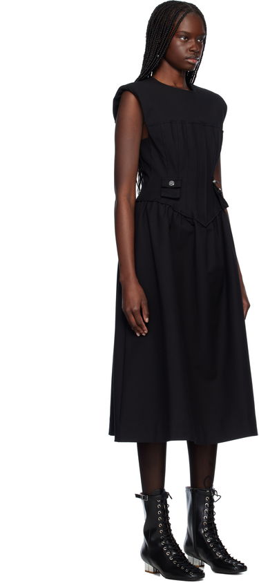 Šaty GANNI Ganni Corset Midi Dress Čierna | W0390, 1