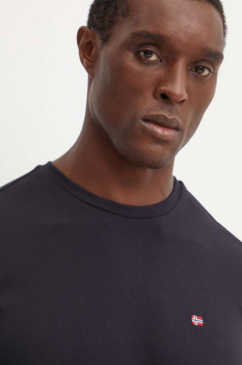 Tričko Napapijri Black Long Sleeve T-Shirt Modrá | NP0A4HN70411