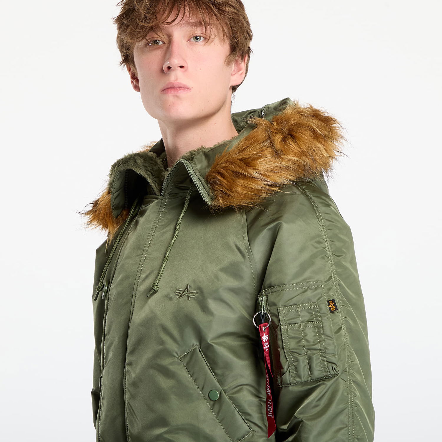 Bomber bunda Alpha Industries N-2B Heritage Faux Fur Trim Hooded Bomber Jacket Zelené | 100105-01, 1