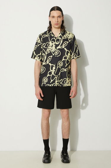Košeľa Samsoe Samsoe Samsoe Samsoe Regular Fit Floral Print Linen Shirt Čierna | M23200085, 1