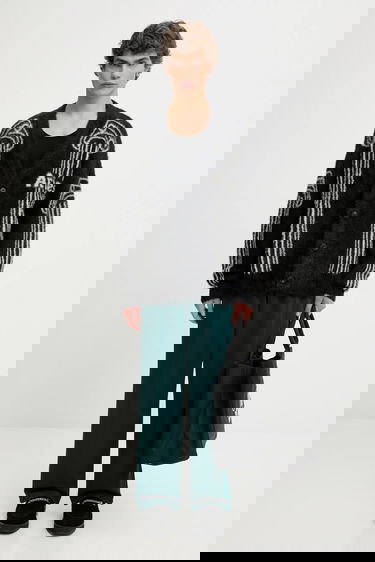 Sveter Aries Oversized Chenille Column Cardigan Čierna | AR2004004, 4