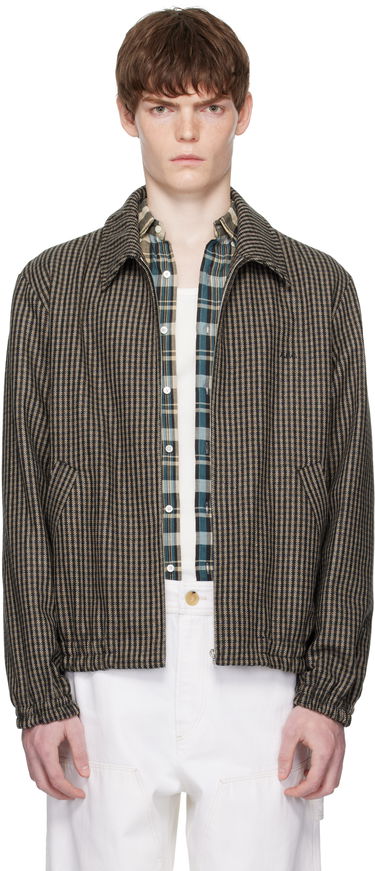 Bunda A.P.C. A.P.C. Gilbert Houndstooth Zip Jacket Hnedá | WOASP-M32018, 0