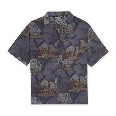 Košeľa Palm Angels All Over Skull Bowling Shirt Čierna | PMGA037F20FAB0011084, 0
