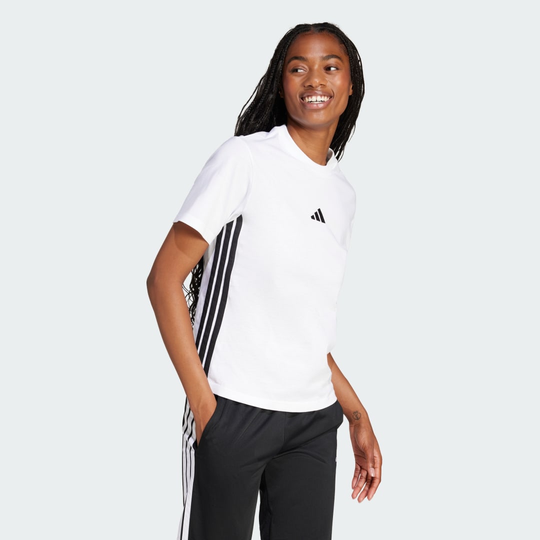 Tričko adidas Performance Cotton T-Shirt With 3 Stripes Biela | JD0844, 1