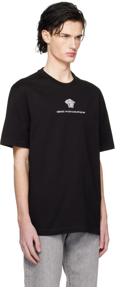 Tričko Versace Embroidered Medusa Graphic T-Shirt Čierna | 1013302_1A11054, 1