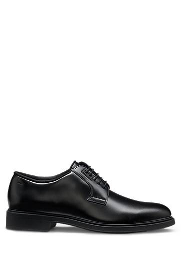 Starostlivosť o obuv BOSS Leather Derby Shoes with Piped Trims Čierna | 50499719, 1