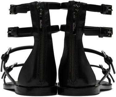 Tenisky a topánky Max Mara Evegflat Designer Double Strap Leather Sandals Čierna | 2414521032600, 1