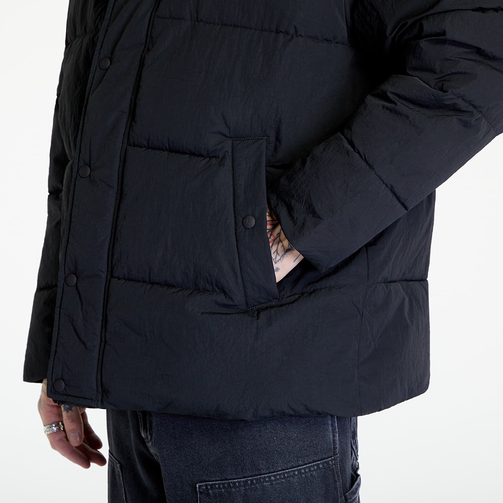 Jeans Badge Oversized Puffer