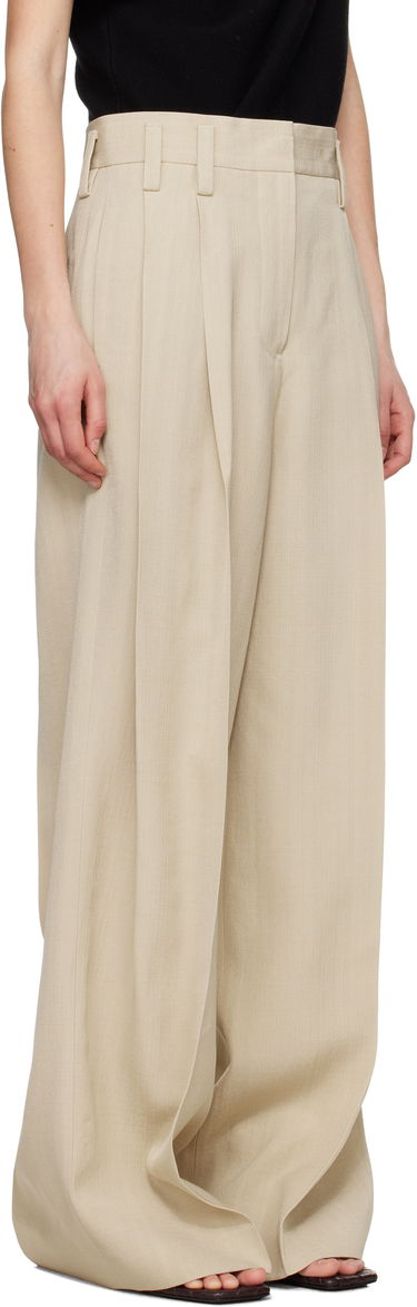 Nohavice Jil Sander Jil Sander Voluminous Pleated Trousers Béžová | J03KA0292_J65005, 1