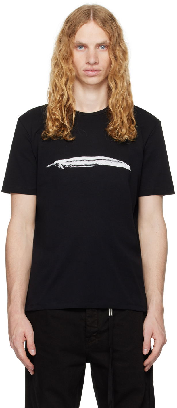 Tričko Ann Demeulemeester Ann Demeulemeester Feather Print T-Shirt Čierna | CO00-M-JTS02-24-FA045-099, 0