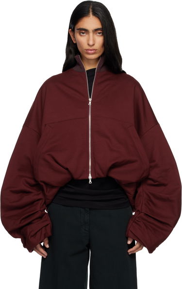 Bunda Dries Van Noten Dries Van Noten Draped Jersey Track Jacket Vínová | 252-011129-2611, 0