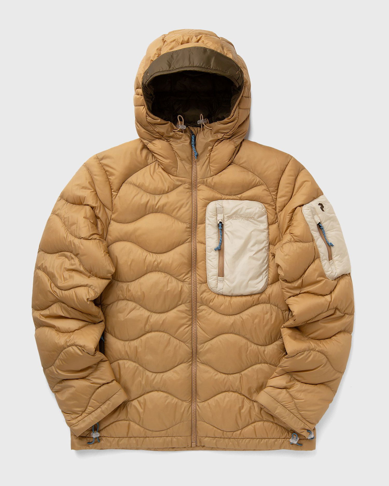 Prešívaná bunda Peak Performance HeliuUtility Down Hood Jacket Béžová | G79847100, 0