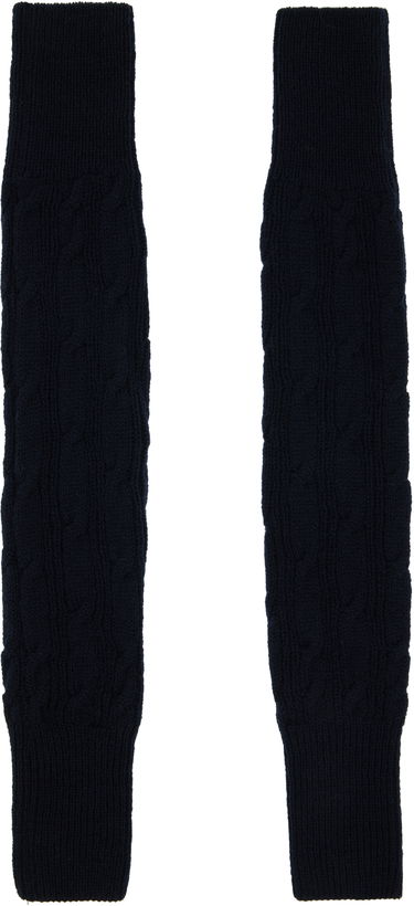 Rukavice Dries Van Noten Dries Van Noten Wool Cable-Knit Arm Warmers Navy | 252-021213-2707, 4