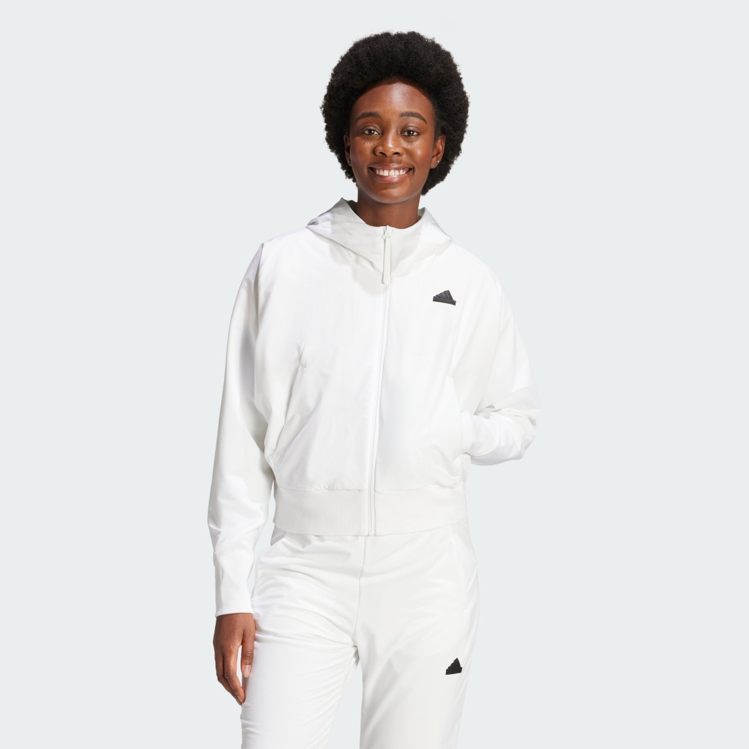 Mikina adidas Performance Z.N.E. Woven Full-Zip Biela | IN9483, 0