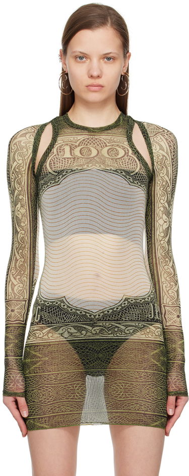 Šaty Jean Paul Gaultier Jean Paul Gaultier 'The Cartouche' Mesh Tunic Zelené | 24/25-F-TO126-T515-400300156, 0