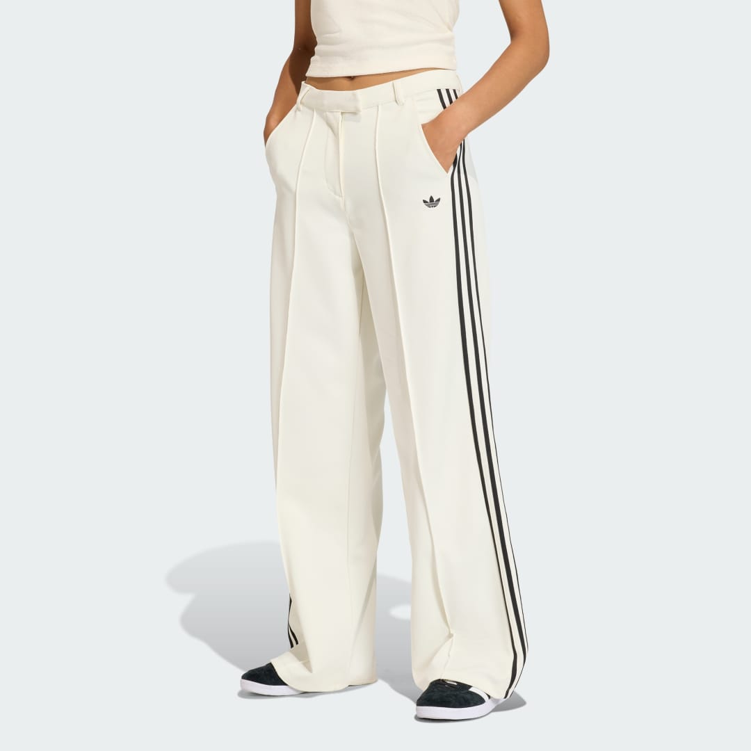 Nohavice adidas Performance SPORT TAILORED Wide Leg 3-Stripes Pants Biela | KC9089, 0