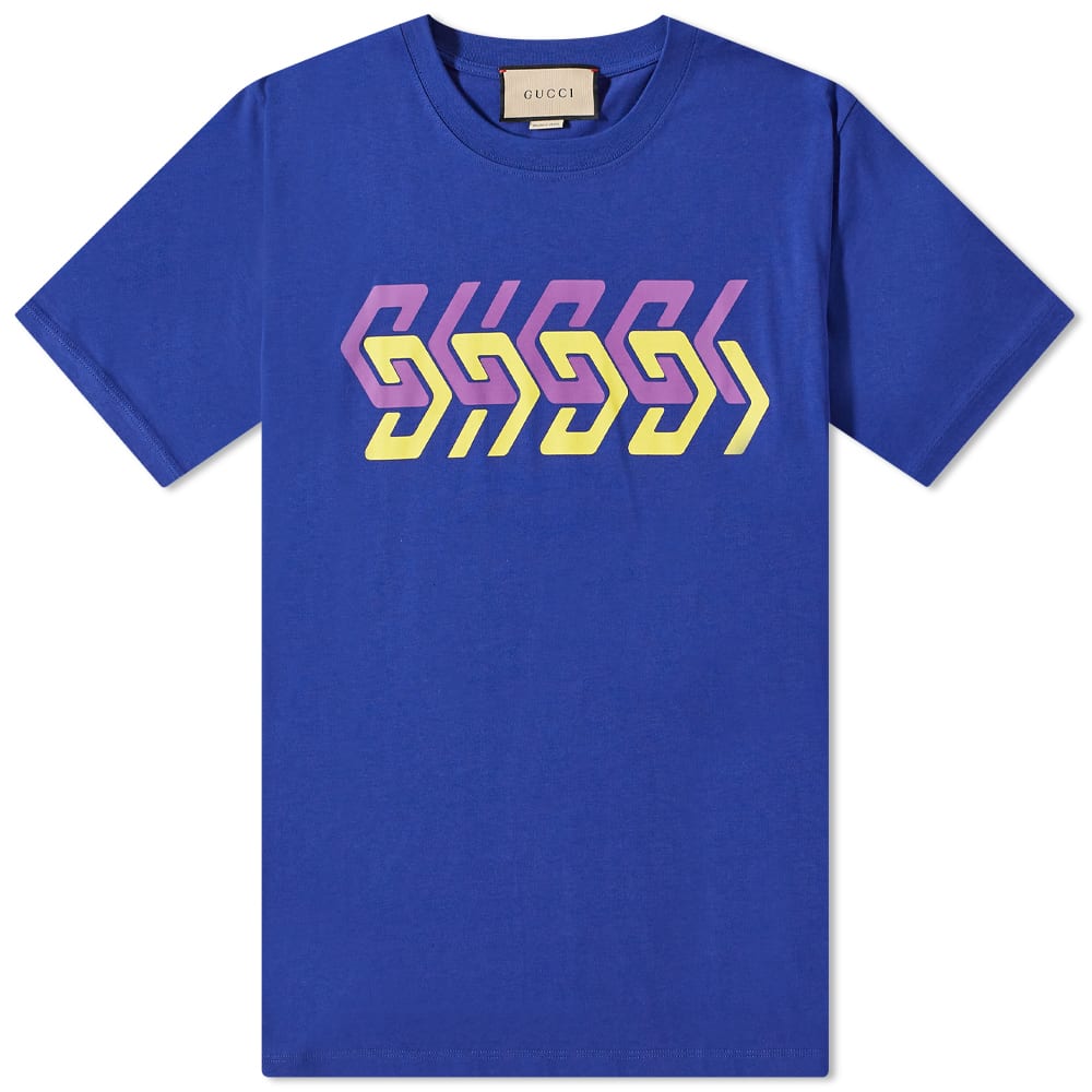 Tričko Gucci Gucci Geometric Block Logo T-Shirt Modrá | 616036-XJDV9-4120, 0