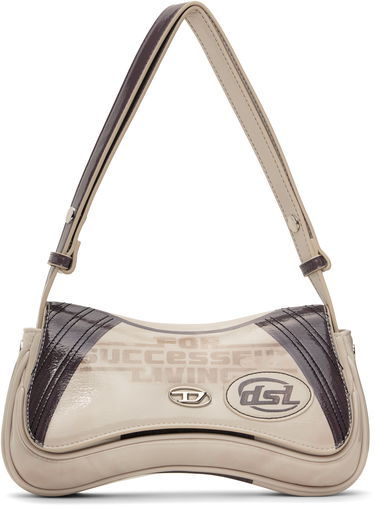 Taška cez rameno Diesel Diesel Play Glossy Clutch Bag Béžová | X10202 P8071, 0