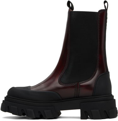 Oblečenie GANNI GANNI Cleated Mid Chelsea Boots Vínová | S2897, 2