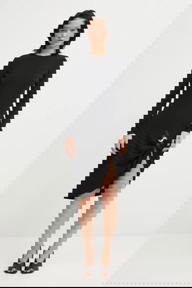 Šaty Coperni Suspended Long-Sleeve Midi Dress with Side Buckle Detail Čierna | COPR243F5022, 0