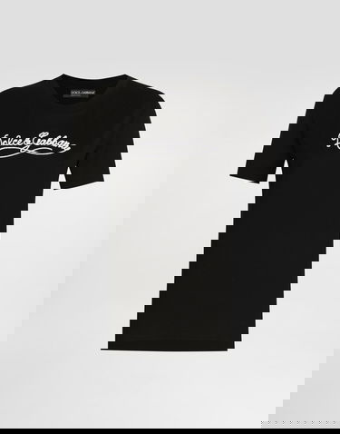Tričko Dolce & Gabbana Dolce & Gabbana Jersey T-shirt With Embroidery Čierna | F8V42ZGDDL1N0000, 0