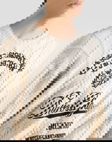 Sveter Dolce & Gabbana Classic Signature Collection Pullover with Interwoven Pattern, Heritage and Innovation Crafted for Timeless Sophistication Béžová | GXX37ZJGMFLA3791, 3