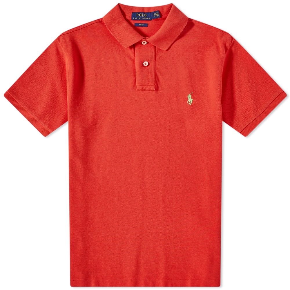 Polo tričko Polo by Ralph Lauren Ralph Lauren Slim Fit Polo Červená | 710536856323, 0