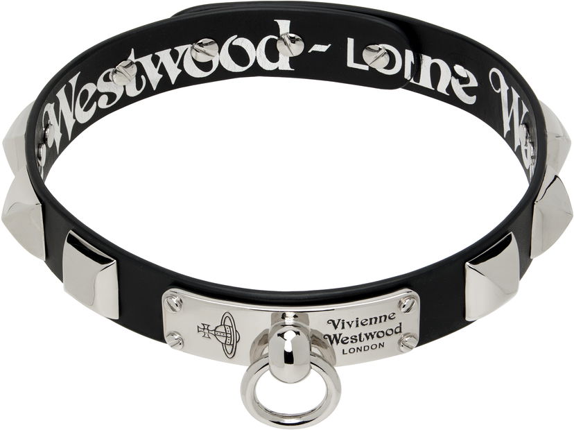 Náhrdelník Vivienne Westwood Vivienne Westwood Paulo Studded Leather O-ring Choker Čierna | 6303003U-02P697-